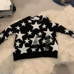 Black Ripped Star Sweater!!